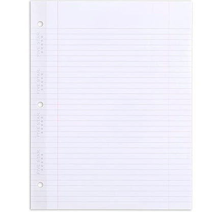 Five Star Insertable Loose Leaf Paper, 3 Pack, Notebook Paper, College Ruled Filler Paper to Add Pages, Reinforced, 8-1/2" x 11", 75 Sheets per Pack (52168) - size: 3 Pack