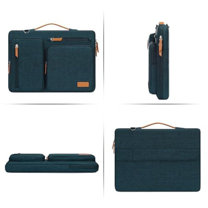 MOSISO 360 Protective Laptop Shoulder Bag,14 inch Computer Bag Compatible with HP Lenovo Dell ASUS Acer, HP, Dell Latitude, Lenovo,Side Open Messenger Bag with 4 Zipper Pockets&Handle, Teal Green - color: Teal Green, size: 14 inch