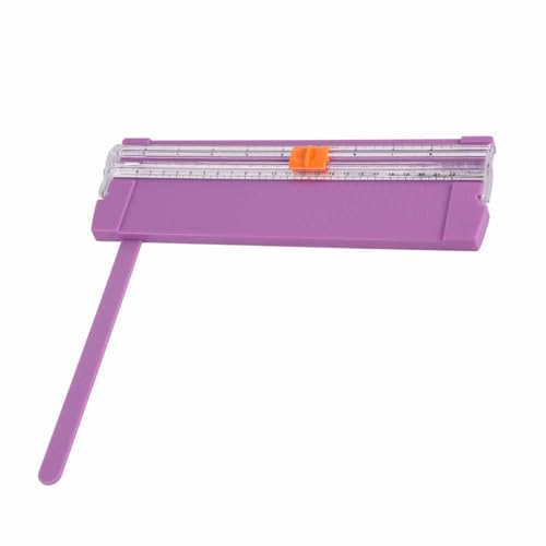 SUNGOOYUE Paper Cutter, Plastic Small Foldable Paper Trimmer for A4, Lightweight Mini Cutting Board with Portable Design, for Students Home Office Desk Use (Purple) - color: Purple