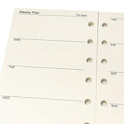 A7 Planner Refill, A7 Agenda Refill for Filofax,6 Hole/100gsm,4.84 x 3.23'', Harphia(Weekly Plan) - color: Weekly Plan, size: A7