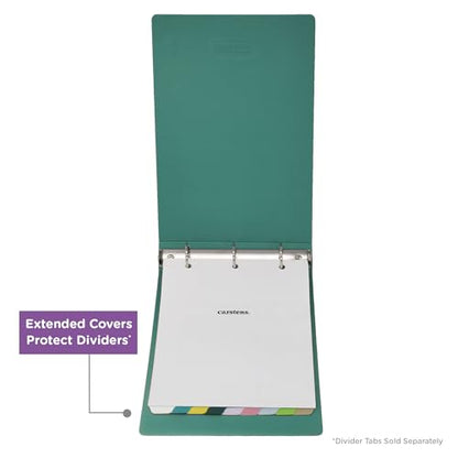 Carstens 2-Inch Heavy Duty 3-Ring Binder - Top Opening, Teal, Durable Plastic, Precision No-Gap Rings, Waterproof Cover, No Pockets, Holds 300 US Letter Sheets, BPA-Free, Made in USA (5872-3R) - color: Teal, size: Individual