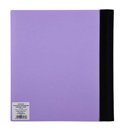 Mintra Office Durable PREMIUM Spiral Notebook, ((Lavender, 5 Subject (8.5in x 11in)) - Fabric Covered Coils, No Snags, College Ruled, Adjustable PocketDividers, Ruler, Organization, Student, School - color: Lavender, size: 5 Subject (8.5in x 11in)