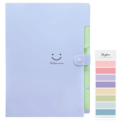 SKYDUE Letter A4 Paper Expanding File Folder Pockets Accordion Document Organizer (Purple) - color: Purple