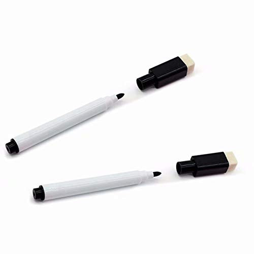 Emivery 10 Pieces Black Magnetic Markers with Eraser Cap,Magnetic Dry Erase Markers Whiteboard Marker Pens for School Office Home