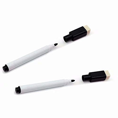 Emivery 10 Pieces Black Magnetic Markers with Eraser Cap,Magnetic Dry Erase Markers Whiteboard Marker Pens for School Office Home
