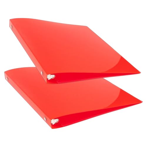 JAM PAPER Plastic 0.5 inch Binders - Red 3 Ring Binders - 2/Pack - color: Red, size: 0.5 inch (Pack of 2)