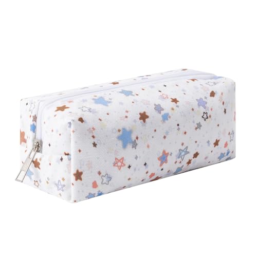 Large Capacity Canvas Pencil Case for Students Cute Aesthetic Pen Pouch Stationery Organizer Bag for School Portable Makeup Bag for Daily Use Kawaii Pencil Box for Girls Teens Kids (Canvas-P) - color: Canvas-P