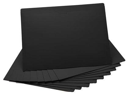 Black File Jackets, Flat-No Expansion, Letter Size, Reinforced Straight-Cut Tab, 10 Pack - color: Black