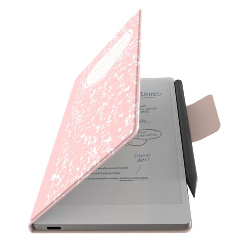 E NET-CASE Case for Remarkable Paper Pro Move 7.3", Premium Leather Folio with Auto Wake/Sleep | Skin Touch Leather Cover | Microfiber Lining (Pink Love) - color: Pink Love