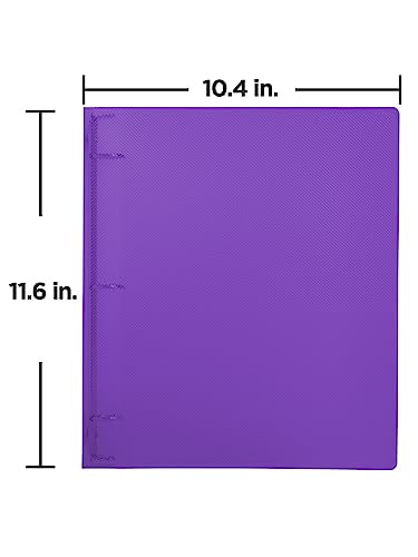 JAM PAPER Plastic 1 inch Binder - Purple 3 Ring Binder - Sold Individually - color: Purple, size: 1 inch