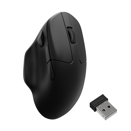 Keychron M7 8K Wireless Mouse, 30K DPI Optical Computer Mice, 2.4 GHz/Bluetooth/Wired with Macro Button 66g Lightweight Ergonomic, Up to 140 Hours Worktime for Laptop macOS/Windows - Black - color: Black, style: 8K Polling Rate