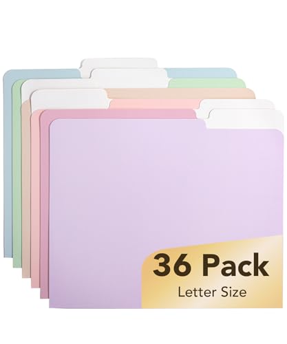 Mr. Pen- Poly File Folders with Tabs, 1/3 Cut Tab, 36 Pack, Letter Size | Morandi Colors, Plastic File Folders Letter Size (8.5 x 11 inches) for Office, School, Business, Documents Files Paper - color: Morandi Colors, size: 36 per Pack