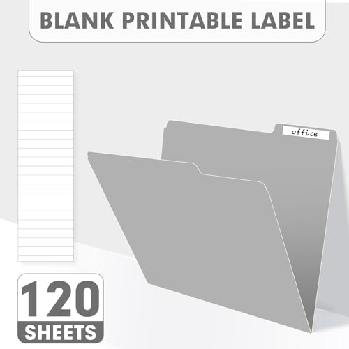 File Folder, PANDRI 120 Pack File Folder, 1/3 Cut Tab, Letter Size, Filing Folder for Office School Business, Grey - color: Grey
