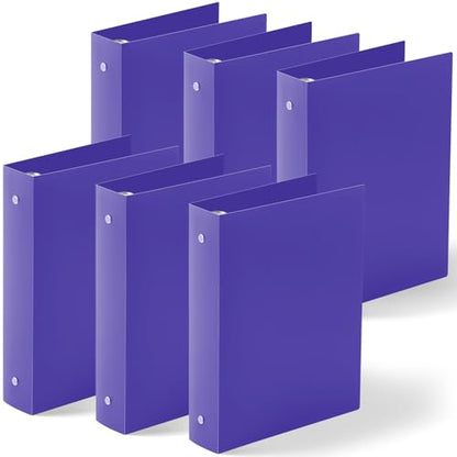 Henoyso 6 Pcs Plastic 1.5 Inch Mini 3 Ring Binders Fits 5.5" x 8.5" Paper, Holds(Capacity 280 Sheets), Flexible Three Round Rings Small Purple A5 Binders Bulk for School, Office Use, Photo Album - color: Purple, size: 1.5 Inch