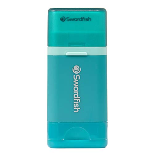 Swordfish Combo Pencil Sharpener with Mess-Free Canister and Eraser [Pack of 1] Turquoise [40294] - size: pack of 1
