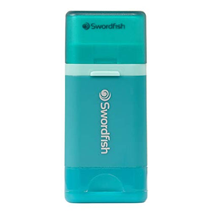 Swordfish Combo Pencil Sharpener with Mess-Free Canister and Eraser [Pack of 1] Turquoise [40294] - size: pack of 1