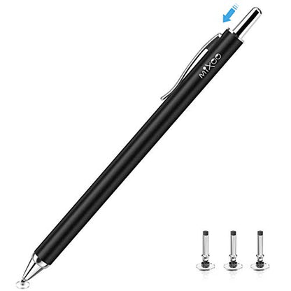 Mixoo Retractable Stylus Pen for Touchscreen Switch 2, High Sensitivity Universal Stylus Pen for iPad iPhone Android Tablet Apple Kindle Chromebook Galaxy All Touch Screens (Black) - color: Black