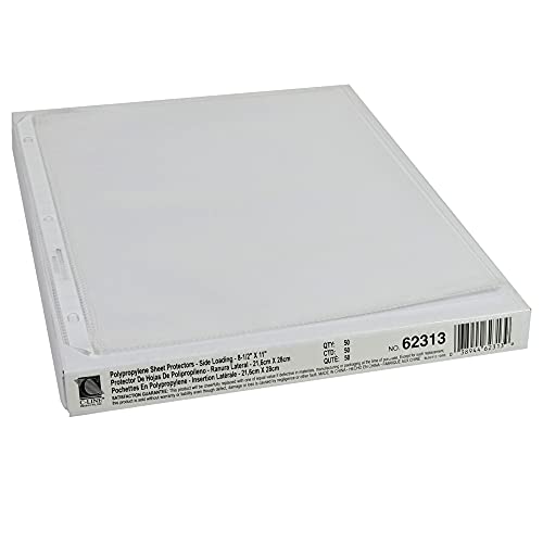 C-Line Side Loading Polypropylene Sheet Protectors, Clear, 2", 11 x 8.5, 50/Box - size: 11 X 8 1/2