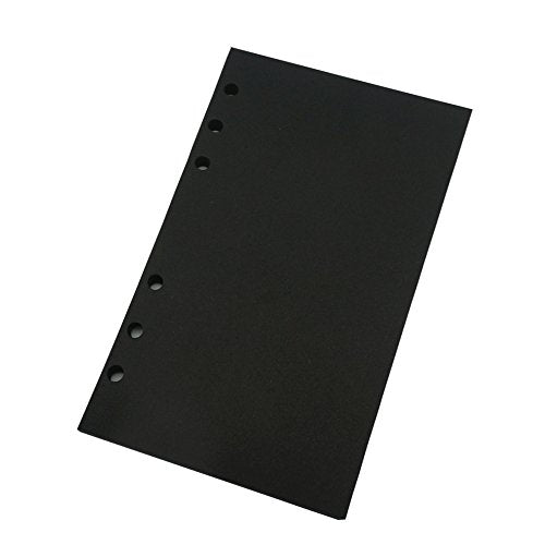 A6 Planner Refill, Refillable Notebook Paper, 6 Ring Binder Refill, for compatible with Filofax, Black Paper, All Blank, 2 Pages per Sheets, 40 Sheets in Total A6 3.74'' x 6.69'' - color: Black Blank, size: A6