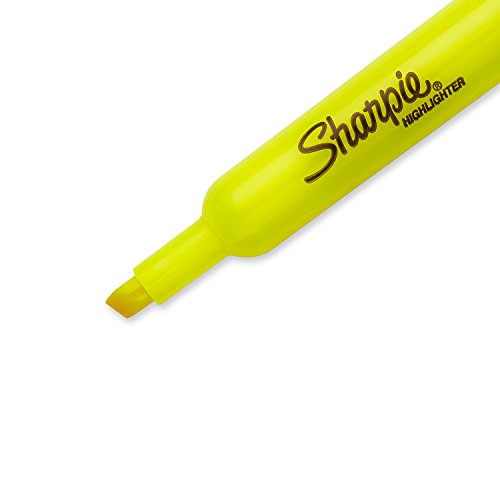 Sharpie Tank Style Highlighters, Chisel Tip, Fluorescent Yellow, 24 Count - color: Yellow
