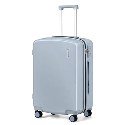Hanke 24 Inch Luggage with Spinner Wheels Lightweight PC Hard Shell Suitcases Checked Luggage with TSA Lock Checked-Medium 24-Inch Rolling Suitcase for Travel(Grey) - color: Grey, size: 24 Inch