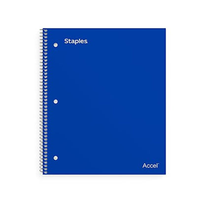 STAPLES Premium 2‑Subject Notebook, 8.5” x 11”, College Ruled, 120 Sheets, Blue Cover – Multi‑Section Writing Notebook - color: Blue, size: 1 Pack