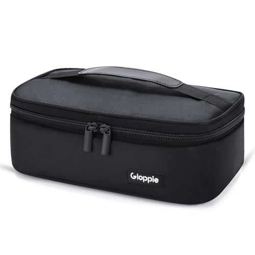 Gloppie Small Lunch Bag for Adults & Kids - Compact Insulated Lunch Box, Durable & Food-Grade Lining | Portable Cooler for Work, School, Travel (Black) - color: Black.