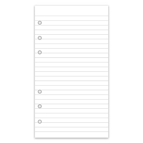 (2 Pack) A6 Lined Refill Paper, 200 Sheets/400 Pages Loose Leaf Paper for Filofax Personal Binders, 6 Holes Punched, 100gsm Ruled White Pages, 3.75'' x 6.75'' - size: 200 Sheets