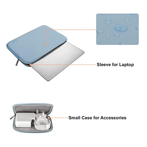 MOSISO Laptop Case 13.3 inch, 13-13.3 inch Laptop Sleeve Bag Compatible with MacBook Air/Pro 13/Pro 14 M5 M4 M3 M2 M1, HP Dell ASUS Lenovo, Neoprene Computer Sleeve Bag with Small Case, Airy Blue - color: Airy Blue, size: 13.3 inch