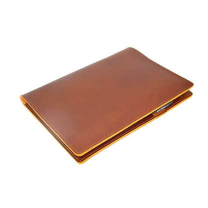 Genuine Leather Journal Notebook Cover Composition Notebooks 9.75" x 7.5", Gift For Student, Writing Diary for Writer Brown - color: Brown