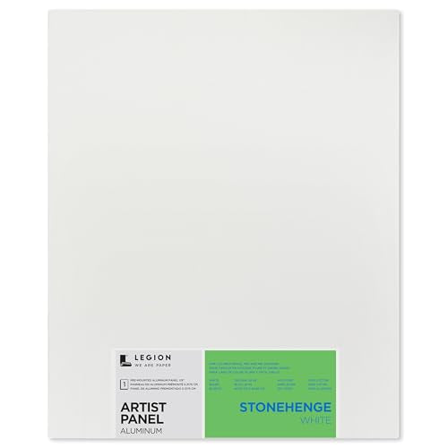 Legion Artist Panel, 1/8" Composite Brushed Aluminum with Stonehenge 100% Cotton White 250gsm Paper, 16 x 20 inches for Dry Media - size: 16 x 20