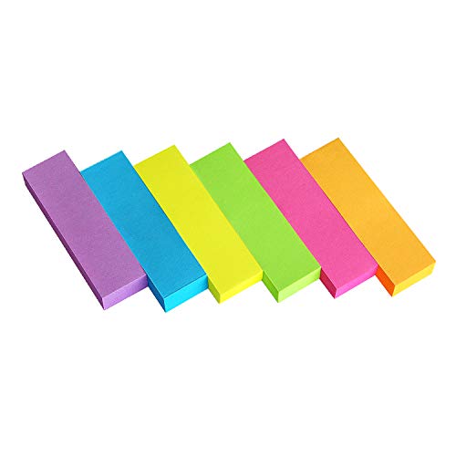 Eastern Wolf 30 Pads 0.5x1.8 Sticky Notes Flags Tabs Page Markers 6 Bright Color Sticky Index Tabs Page Flags 80 Sheet/Pad - color: 0.5x1.8 6 Colors