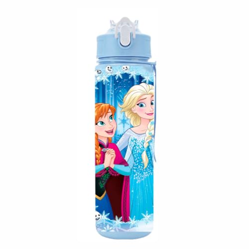Cartoon Huntrix Water Bottle for Girls, 25oz Leak Proof with Straw Lid, Gifts for Girls (Frozen) - color: Frozen