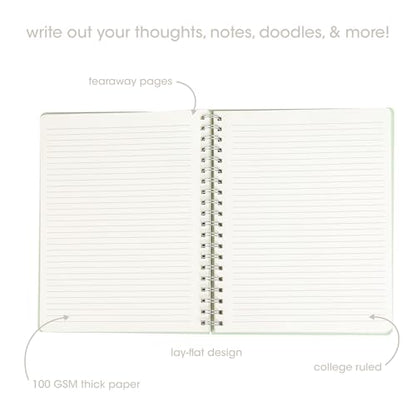 Pearhead Spiral Hardcover Notebook 8x10.5 – Frog Toile College-Ruled Writing Journal with 200 Lined Pages, Perforated Paper for School, Work & Notes - color: Green Frog Spiral Notebook