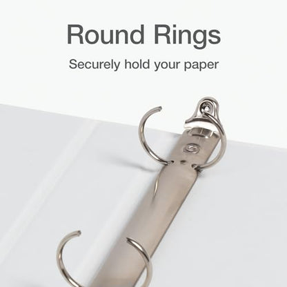 Oxford Ring Binders, 1" Round Ring Binders, View Binder, Covers on 3 Sides, XtraLife Hinge, Non-Stick, PVC-Free, White, 225 Sheet Capacity (1002512) - color: White, size: 1 Inch