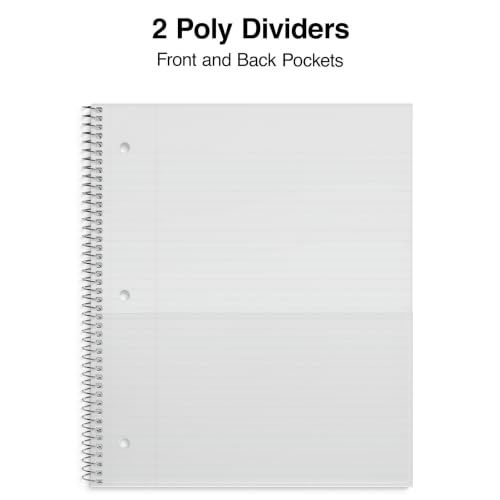 STAPLES 2‑Subject Notebook, 8.5” x 11”, College Ruled, Black – Multi‑Section Writing Notebook