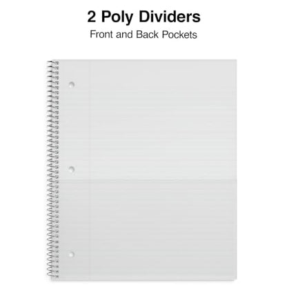 STAPLES 2‑Subject Notebook, 8.5” x 11”, College Ruled, Black – Multi‑Section Writing Notebook