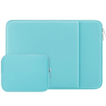 RAINYEAR Laptop Sleeve Case Compatible with 13.3 Inch Notebook Computer Chromebook 14" MacBook Pro/Max M1 M2 M3 M4 M5 Protective Cover Soft Bag with Front Pocket & Accessories Pouch (Blue) - color: Blue, size: 13"-13.3"