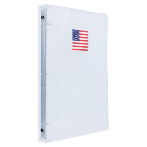 JAM PAPER Plastic 0.75 inch Binder - American Flag Clear 3 Ring Binder - Sold Individually - color: United States Flag, size: 0.75 inch