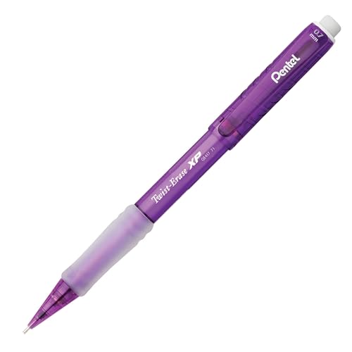 Pentel Twist Erase EXPRESS Automatic Pencil, 0.7mm Lead Size, Violet Barrel, Box of 12 (QE417V) - color: Violet, size: 12 Count (Pack of 1)