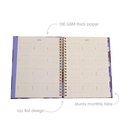 Pearhead 2026-2027 Academic Planner 12 Month (July 2026–June 2027), 9.5” x 11” Spiral Bound Hardcover with Monthly Tabs, Weekly & Monthly Layouts, Stickers, Goal Pages - color: Purple 2026 Academic Planner