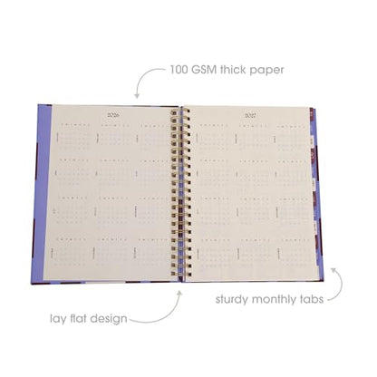 Pearhead 2026-2027 Academic Planner 12 Month (July 2026–June 2027), 9.5” x 11” Spiral Bound Hardcover with Monthly Tabs, Weekly & Monthly Layouts, Stickers, Goal Pages - color: Purple 2026 Academic Planner