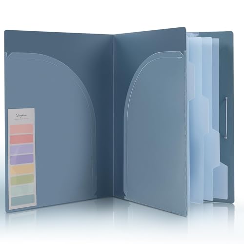 SKYDUE Accordion File Organizer, 5 Pocket Expanding File Folders with Pockets, Document Organizer, Portable Paper Organizer，School Office Supplies Blue - color: Blue