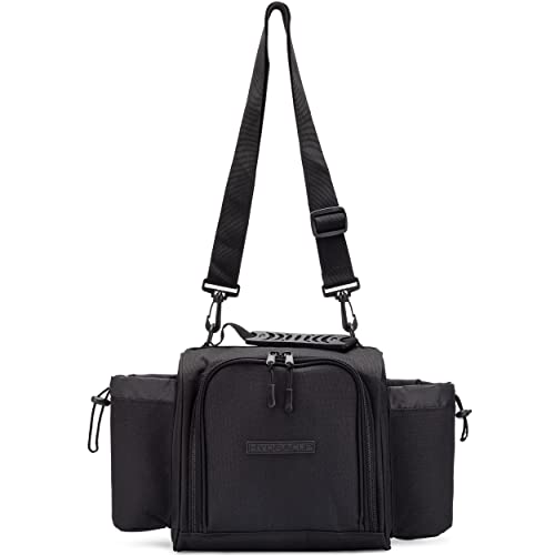 Hydra Cup Insulated Meal Prep Lunch Bag, Large Travel Lunch Box Included with Containers, Shaker Bottle, Funnels, Ice Packs, Cup Holder and Luggage Sleeve (Black) - color: Black