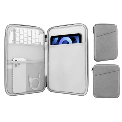 MoKo 9-11 Inch Tablet Sleeve Bag Carrying Case with Accessory Pocket | Fits iPad Air 11-inch M4, iPad Pro 11-inch M5, iPad A16 11-inch, iPad 10/9/8/7th and Tab S9/S8 11-inch, Light Gray - color: Light Gray, size: 9-11 Inch
