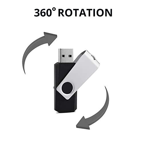 KEXIN 10 Pack USB Flash Drive - 64GB Thumb Drive with Swivel, Black (64GB, 10 Pack) - size: 64 GB USB 2.0, style: 10 Pack