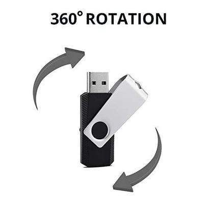 KEXIN 10 Pack USB Flash Drive - 64GB Thumb Drive with Swivel, Black (64GB, 10 Pack) - size: 64 GB USB 2.0, style: 10 Pack