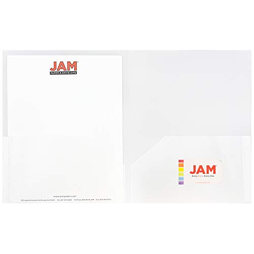 JAM PAPER Plastic 2 Pocket POP Folders - Durable School Folders - Clear - 6/Pack - color: Clear, size: 6 Per Pack