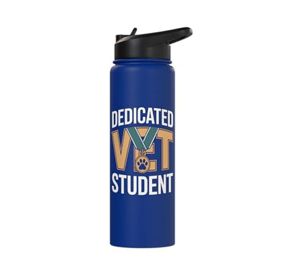 Dedicated Vet Student Veterinary School Stainless Steel Insulated Water Bottle - color: Royal Blue