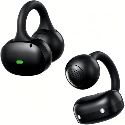 Clip On Earbuds, Open Ear Earbuds Wireless Bluetooth, Ear Clip Bluetooth Headphones for Running Sport, Lightweight Comfort, Secure Fit for Small Ears, Ultra Clear Calls with Mics, Waterproof, 40H Play